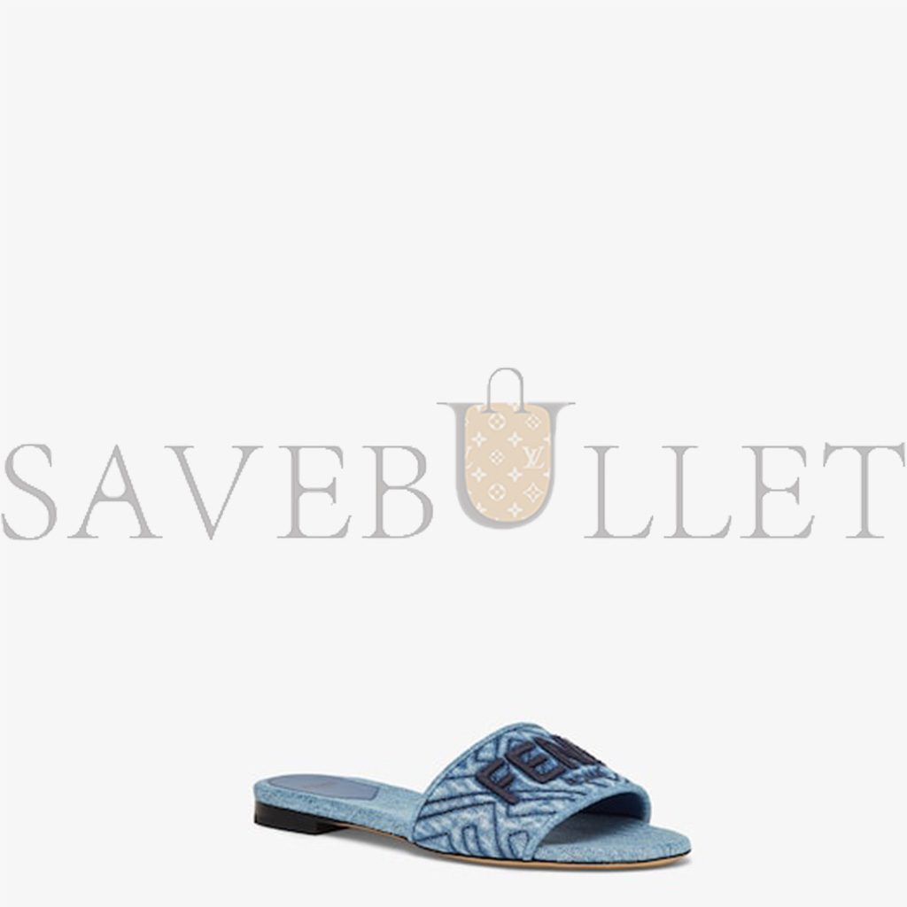 FENDI SIGNATURE BLUE DENIM SLIDES 8R8092AQY3F1OW0